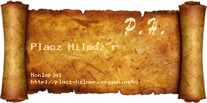 Placz Hilmár névjegykártya